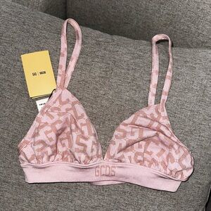 Wolford x GCDS Pink Monogram Triangle Bra
